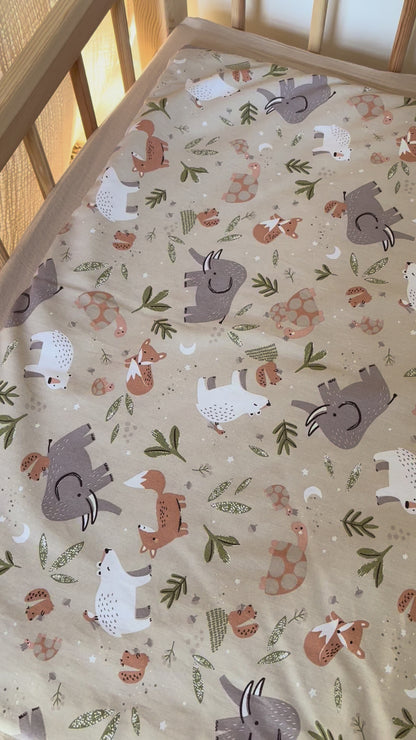 Sac de couchage enfant animaux beige