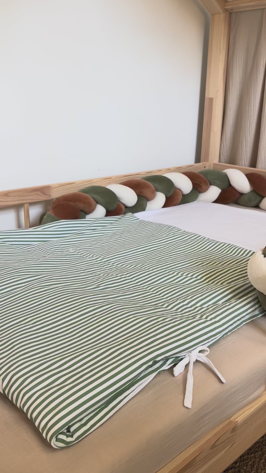 Sac de couchage enfant rayures vert