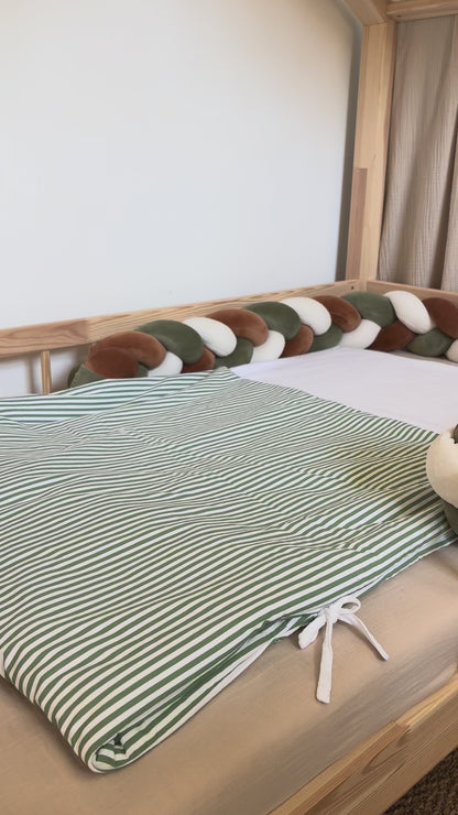 Sac de couchage enfant rayures vert