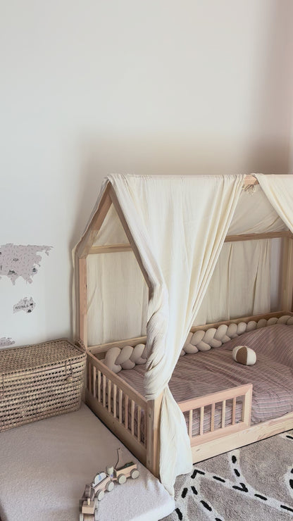 Ciel de lit cabane (pack de 2) Ecru en stock