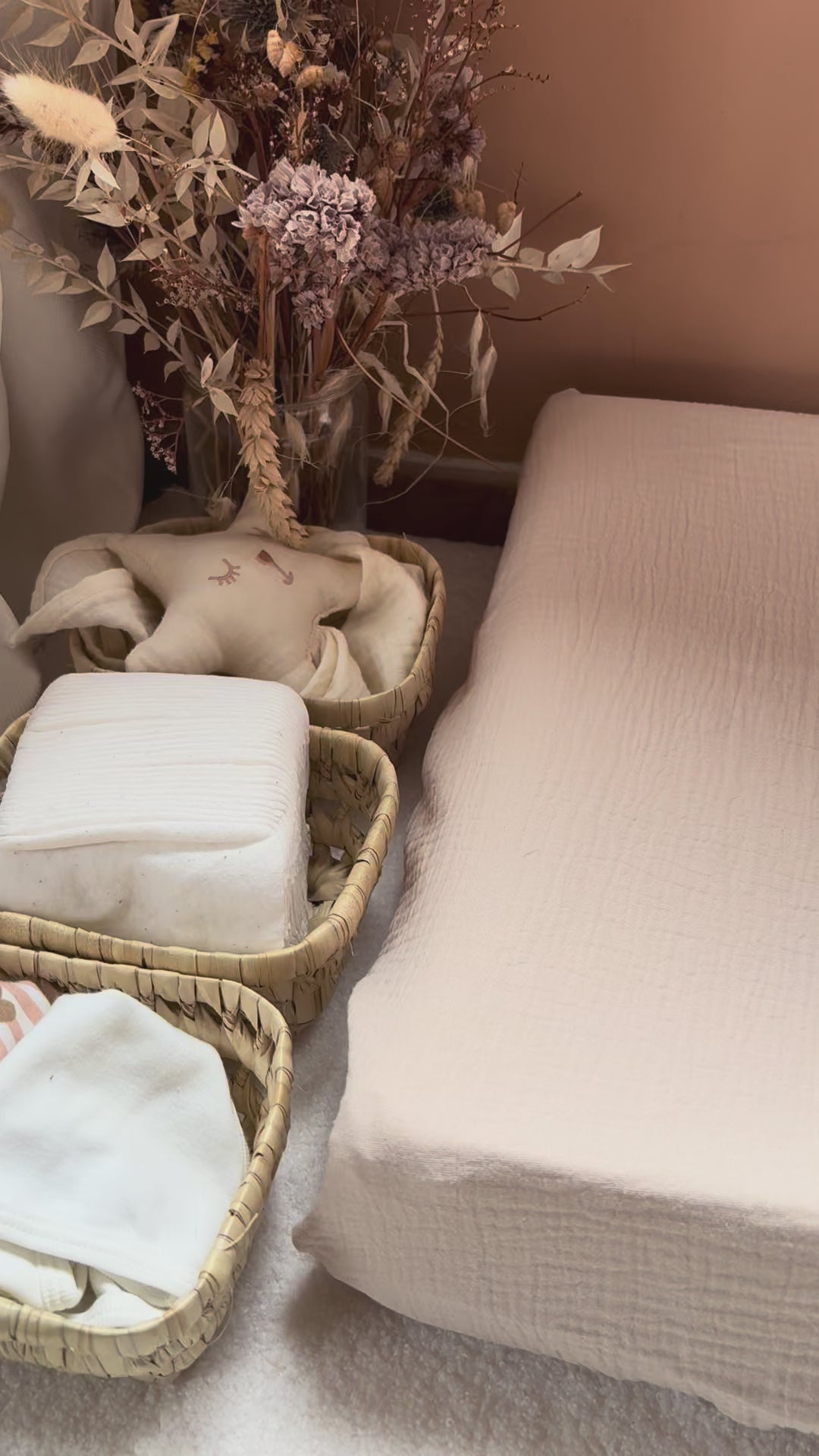 Housse matelas à langer Double gaze BIO Beige