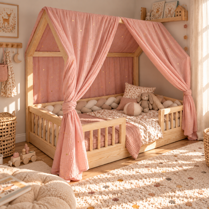 Set van 2 roze hemels voor cabinebedden