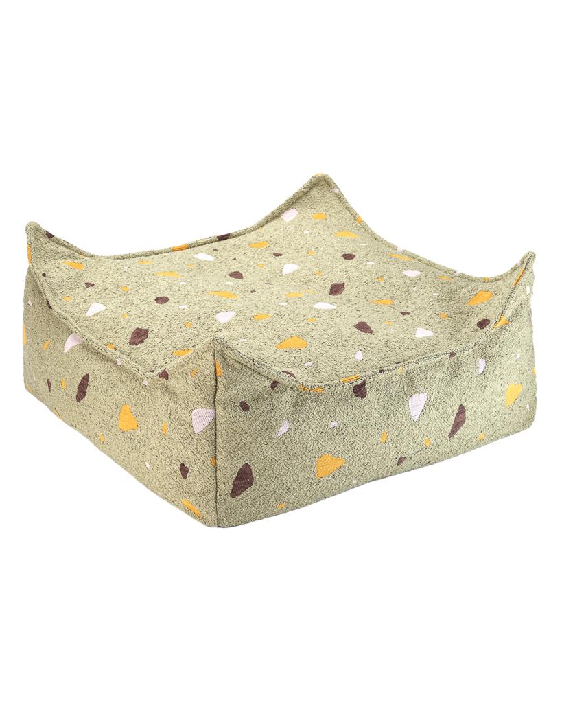 Pouf enfant Teddy bouclette Terrazzo Vert