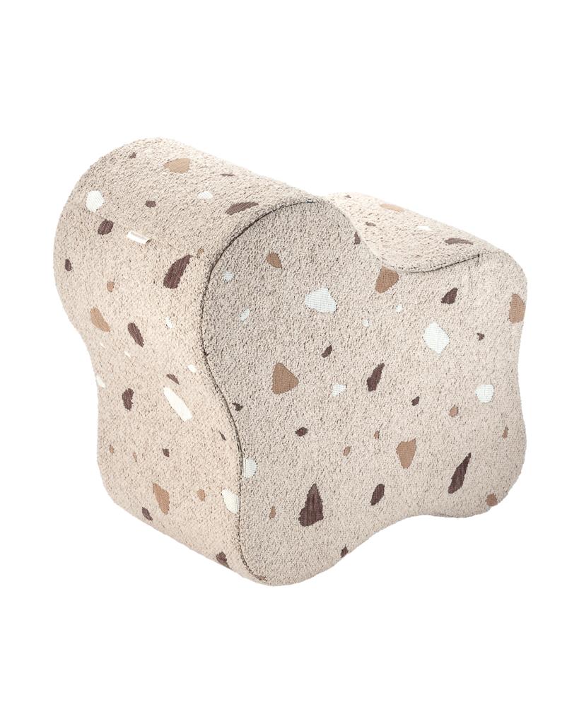 Pouf enfant Teddy bouclette Terrazzo Beige