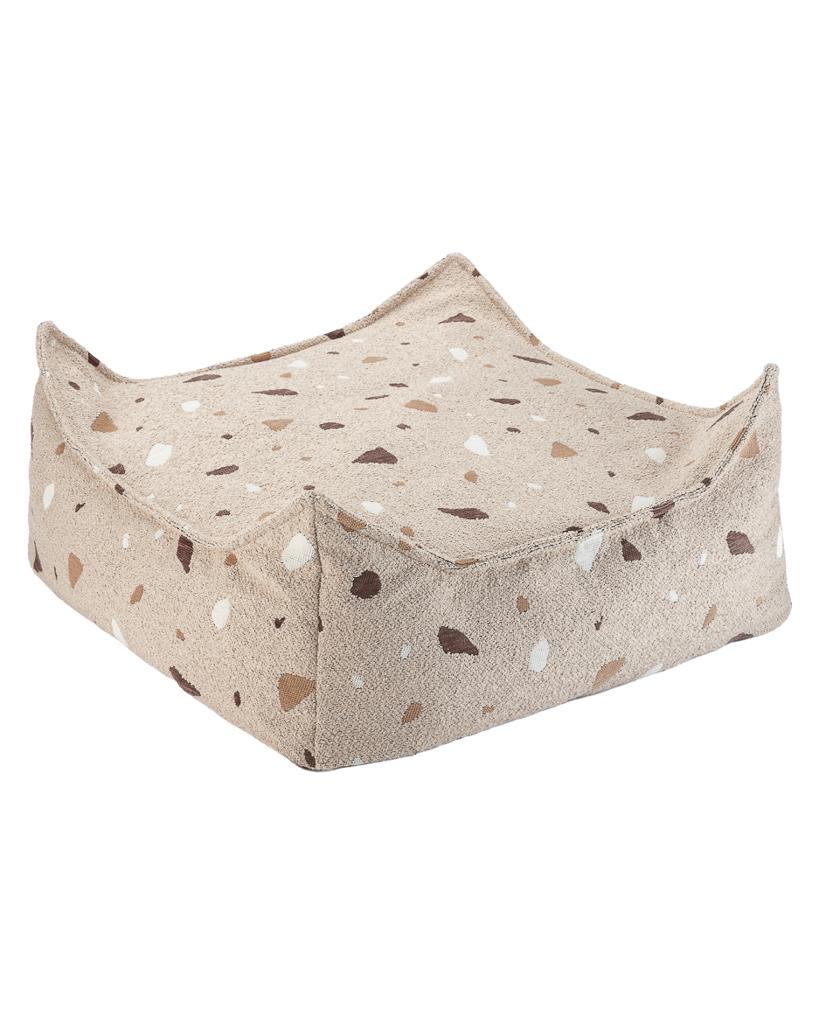 Pouf enfant Teddy bouclette Terrazzo Beige