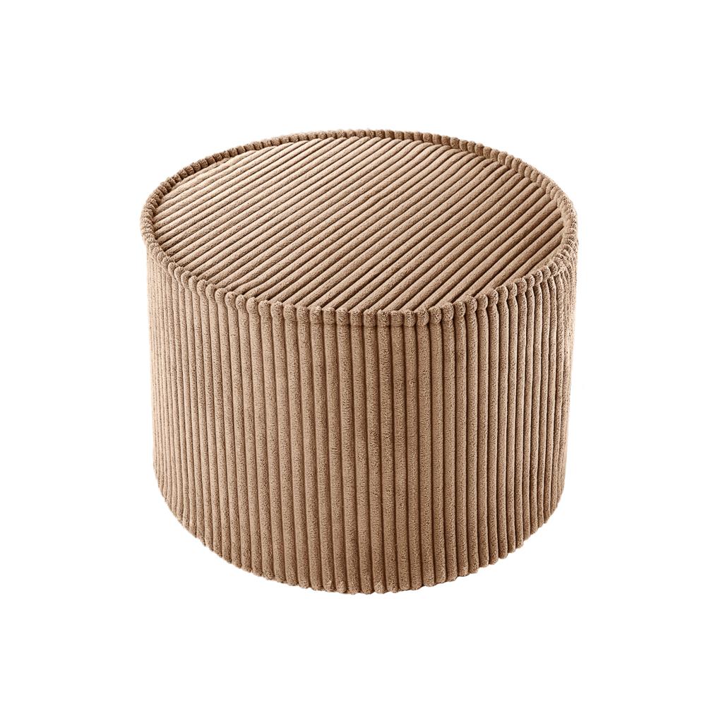 Pouf rond velours Caramel