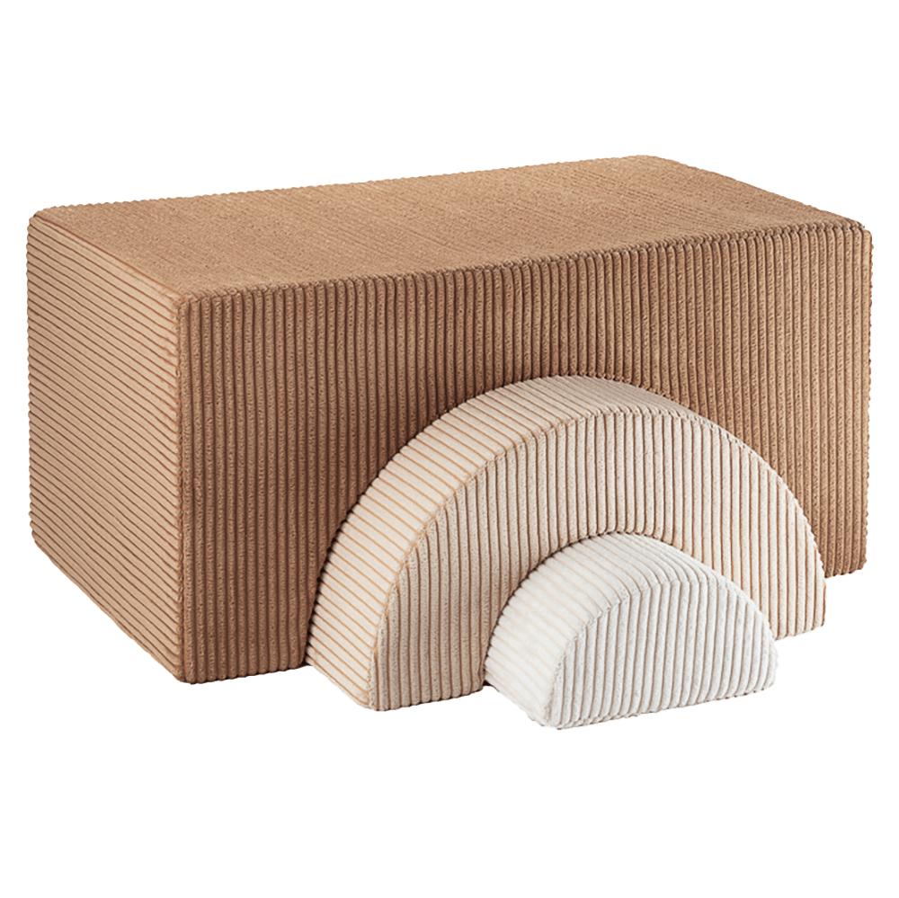 Pouf Montessori arc-en-ciel - Caramel Beige Ecru