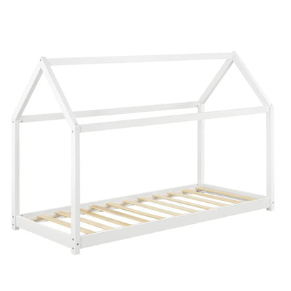 Lit cabane Montessori + matelas 80x160cm - Blanc