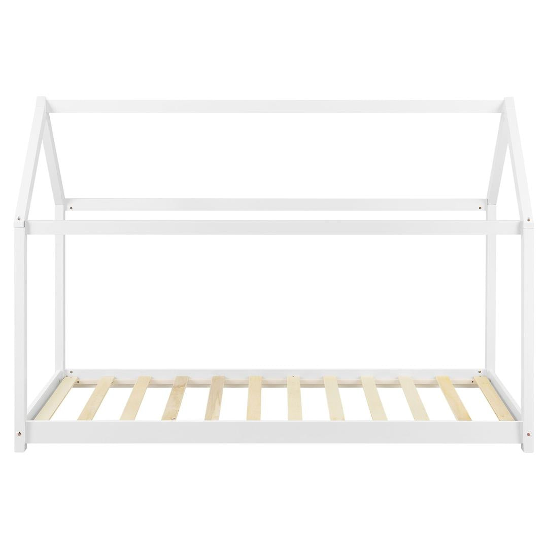 Lit cabane Montessori + matelas 80x160cm - Blanc