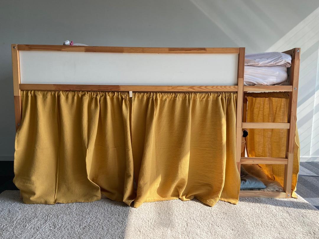 Rideaux lit Kura IKEA - Jaune moutarde