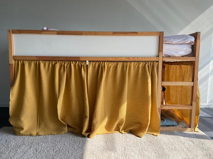 Rideaux lit Kura IKEA - Jaune moutarde
