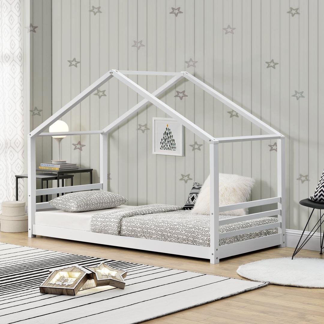 Lit cabane Montessori - 90x200cm - Blanc