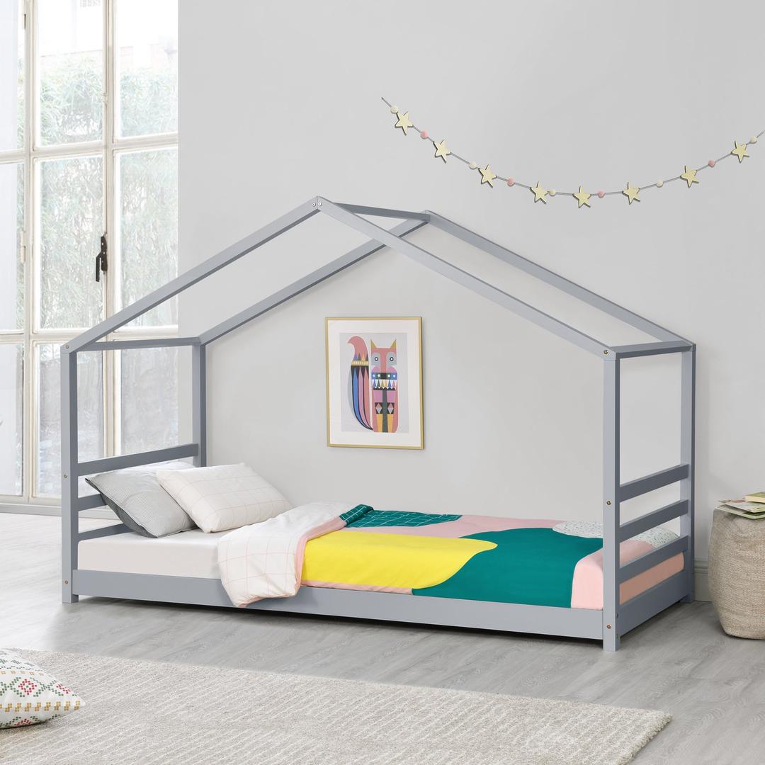 Lit cabane Montessori - 90x200 cm - Gris