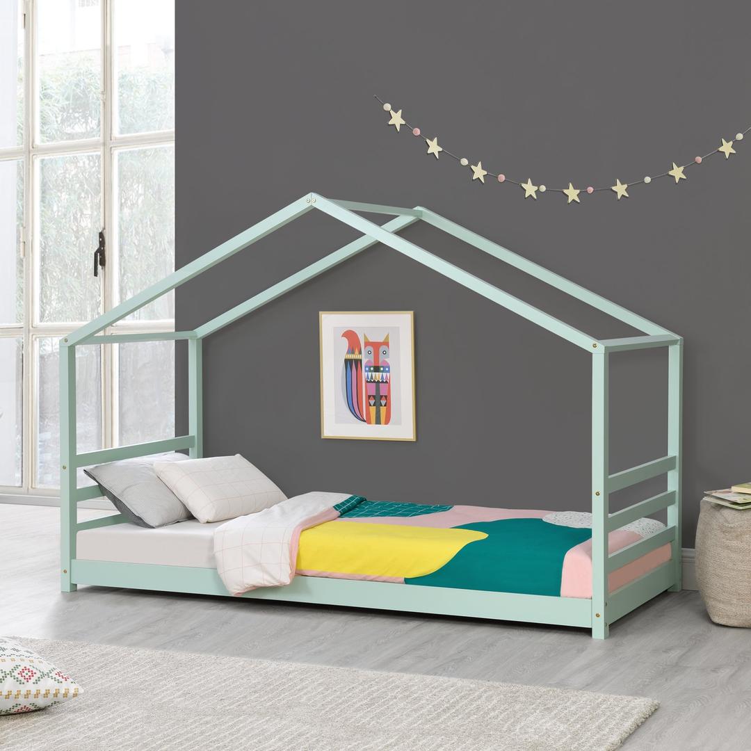 Lit cabane Montessori - 90x200cm - Vert menthe