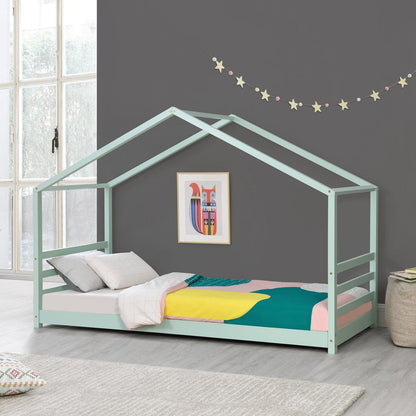 Lit cabane Montessori - 90x200cm - Vert menthe