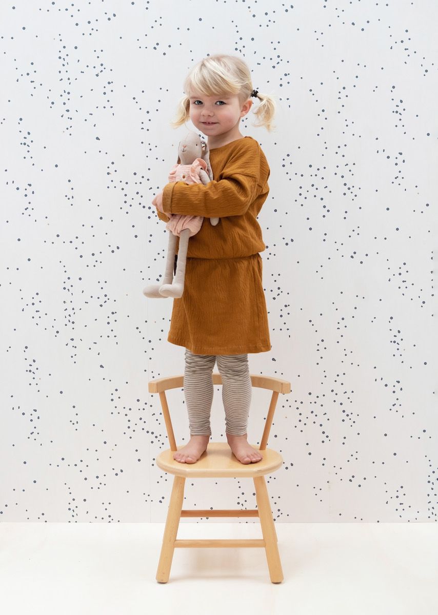 Papier peint chambre enfant Confettis - Bleu marine