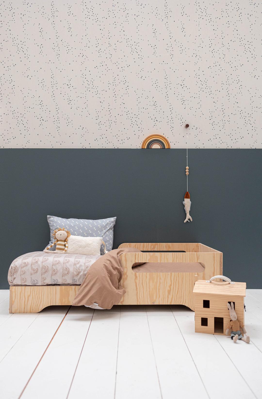 Papier peint chambre enfant Confettis - Bleu marine