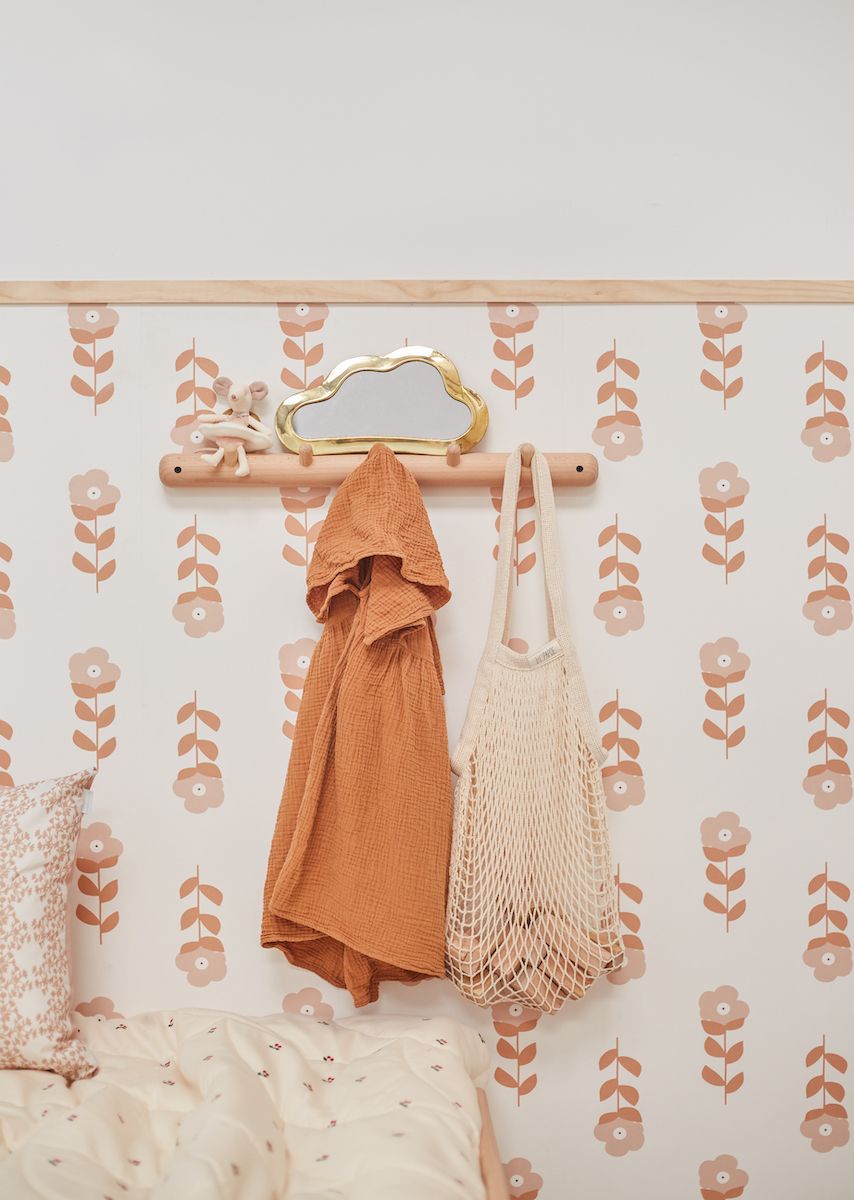 Papier peint chambre enfant Fleurs - Rose &amp; Terracotta