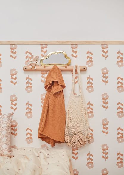 Papier peint chambre enfant Fleurs - Rose &amp; Terracotta