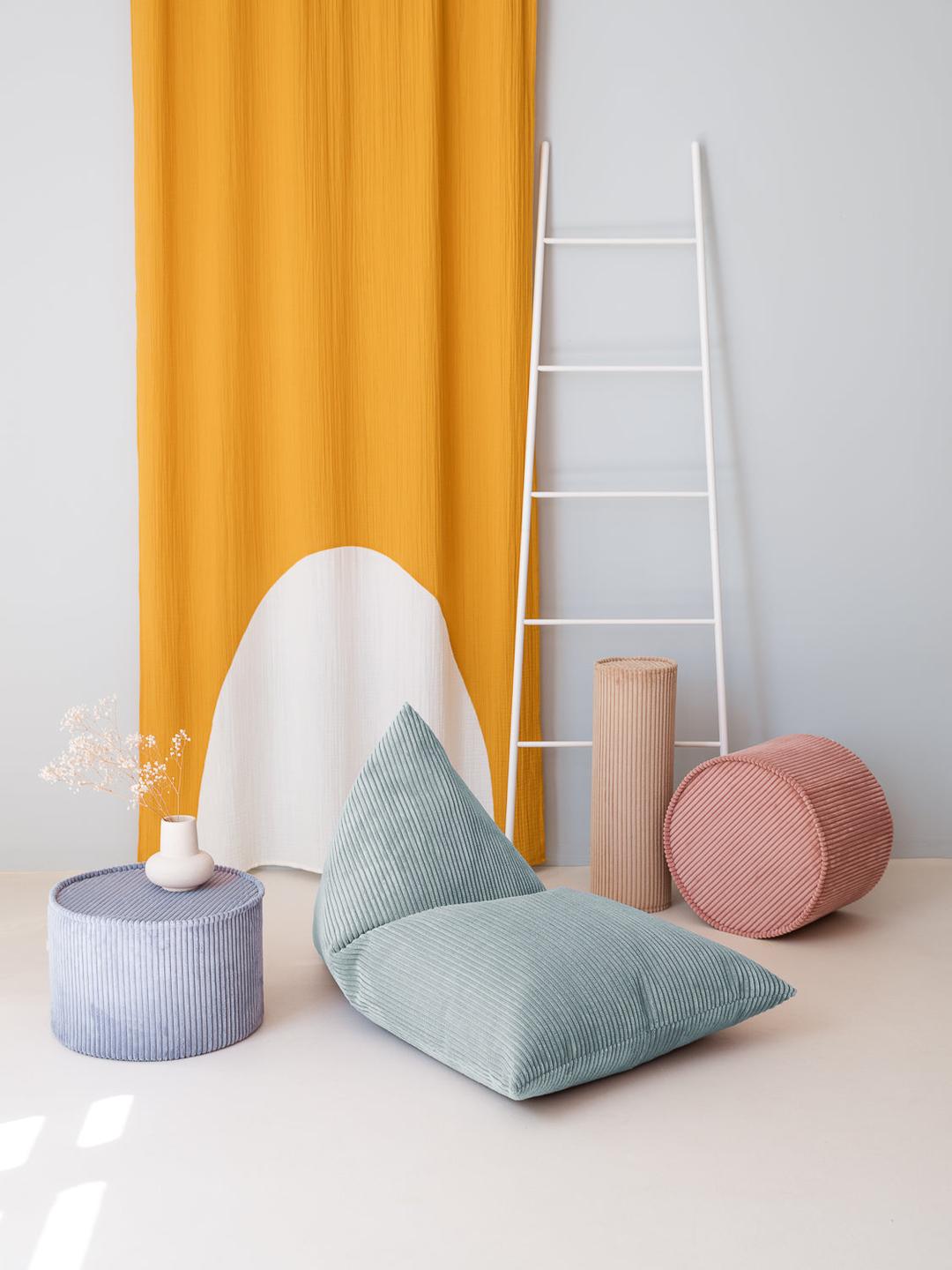 Coussin cylindrique velours Beige