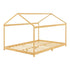 Grand lit cabane double 140x200cm - Bois naturel