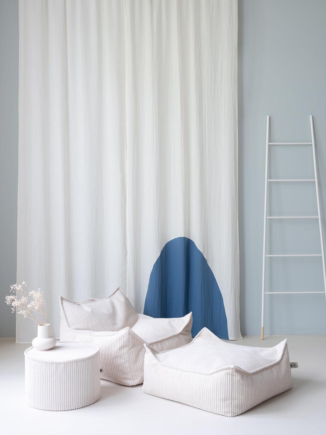 Pouf carré velours Blanc