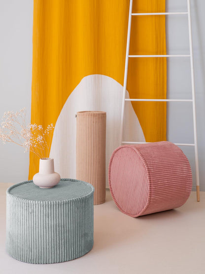 Pouf rond velours Vert menthe