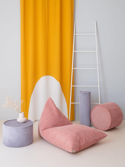 Pouf rond velours Rose